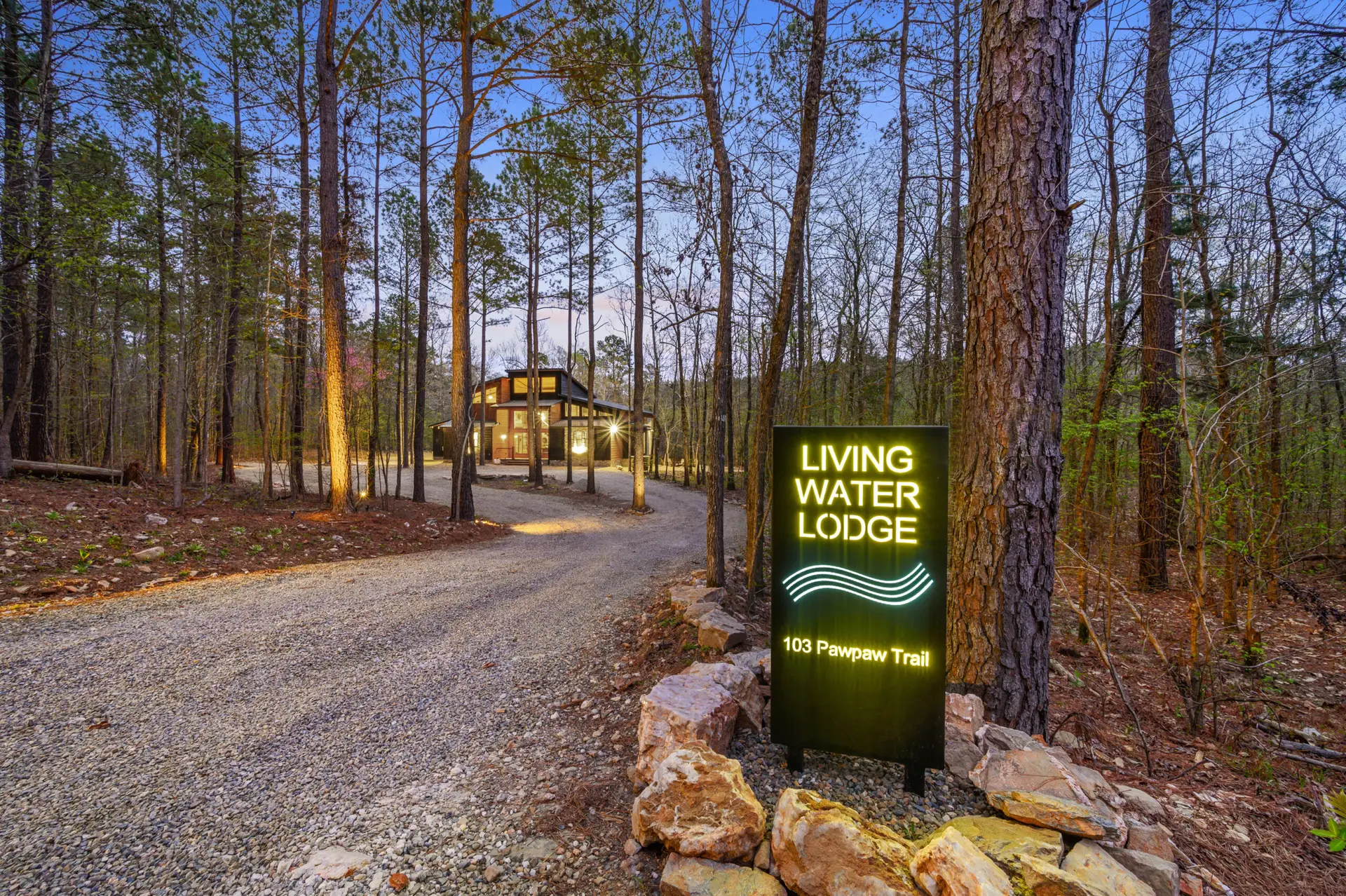 Living Water Lodge Sign